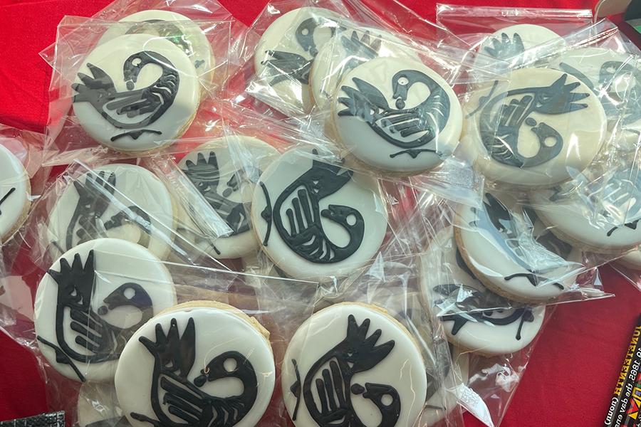 Cookies iced with Sankofa bird logo